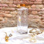 Glass bottle with Murrine - White & 24kt Gold