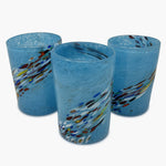 COSMIC - 6 Venetian GLASS “GOTO” with Murrine L.BLUE