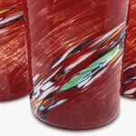COSMIC - 6 Venetian GLASS “GOTO” with Murrine RED