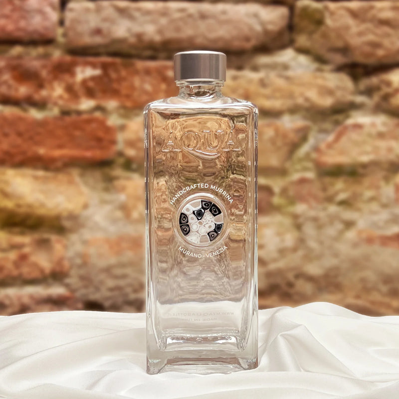 Glass bottle with Murrine - Black & White