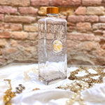 Bottiglia in vetro con medaglione in Murrine - Bianco e oro 24kt