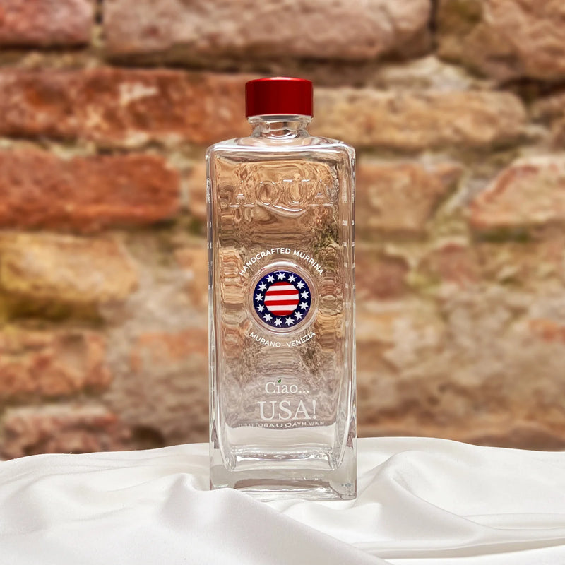 Bottiglia in vetro con medaglione in Murrine - U.S.A.