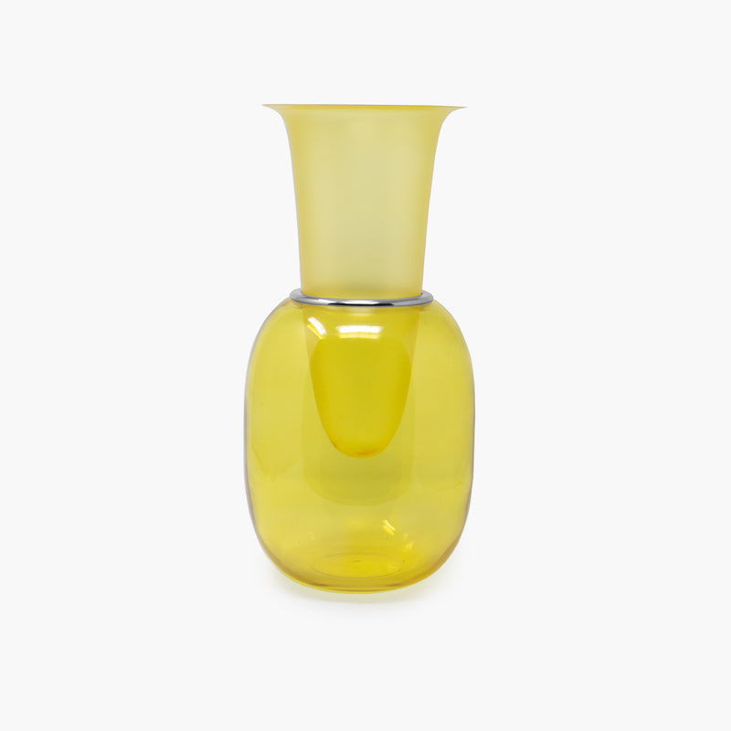 Chao - Murano glass vase - Yellow matte and shiny