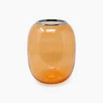 Chao - Murano glass vase - Orange matte and shiny