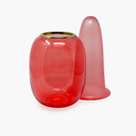 Chao - Murano glass vase - Red matte and shiny
