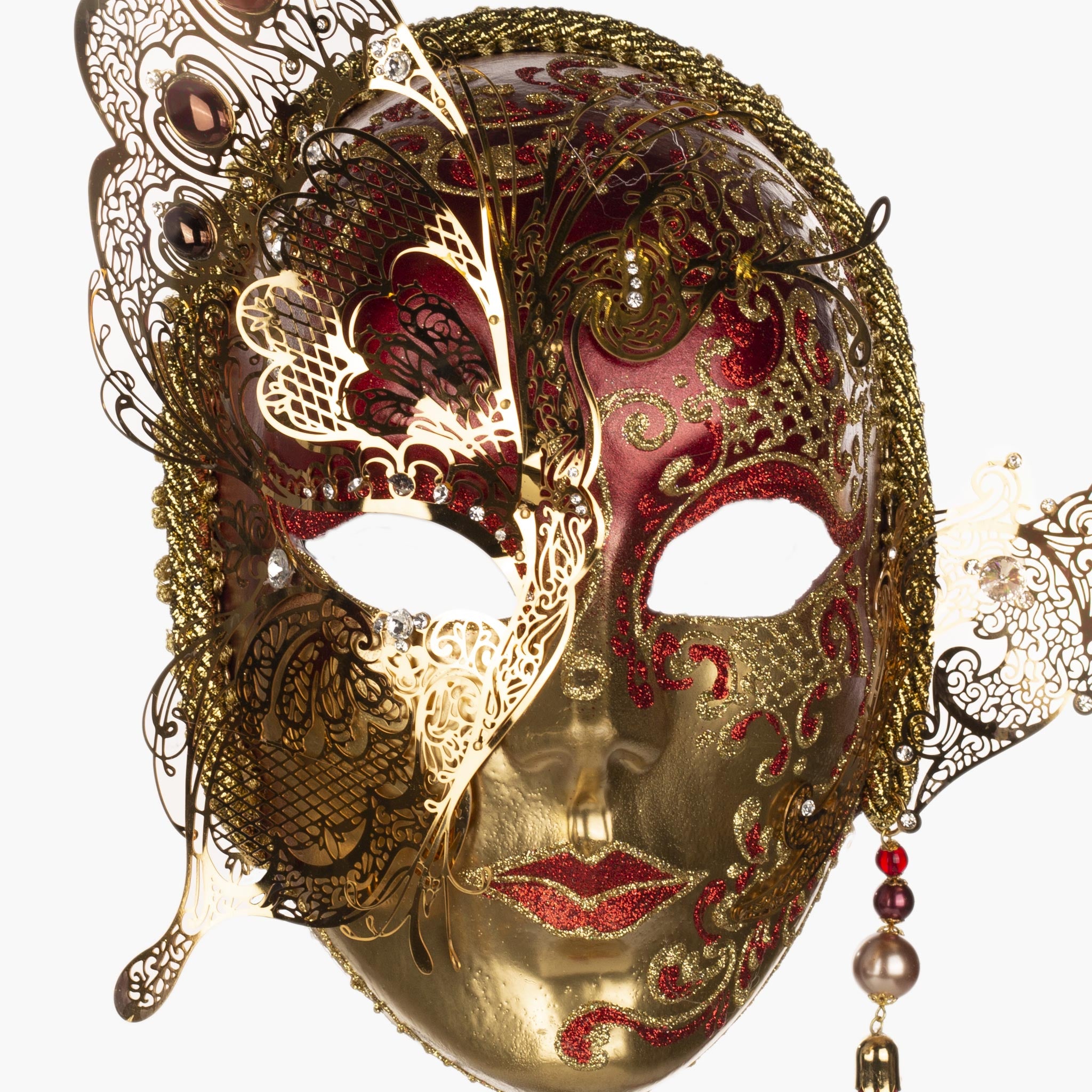 Mezzo Volto Venetian Half Face Mask, Type B (diffuse lips)