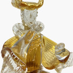 Goldonian couple lady and knight in Murano glass