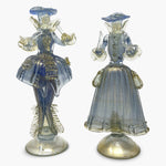 Goldonian couple lady and knight in Murano glass