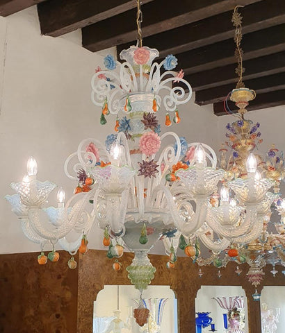 805 - Lampadario in vetro di Murano