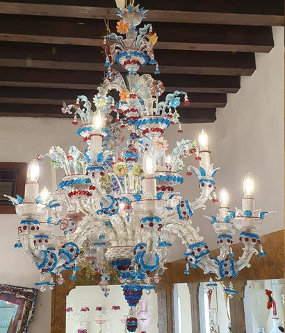 854 - Lampadario in vetro di Murano