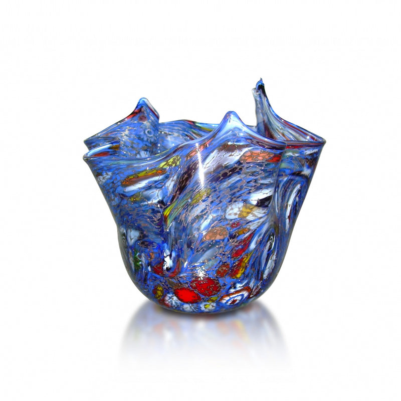 MURRINES and GOLD - handkerchief vase in Murano glass