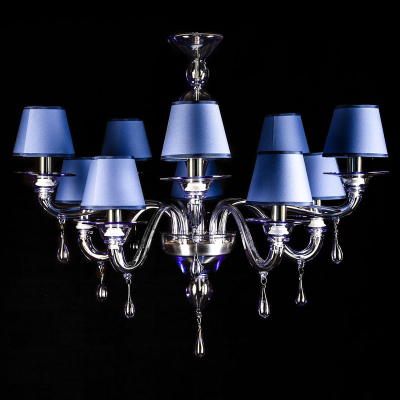 Modern Murano glass chandelier with lampshades