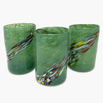 COSMIC - 6 Venetian GLASS “GOTO” with Murrine GREEN