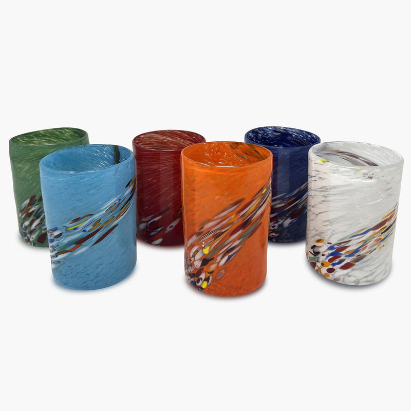 COSMIC - 6 Venetian GLASS “GOTO” with Murrine MIXED Colours