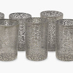 Bicchiere veneziano "GOTO" SET - con argento craccato Grigio