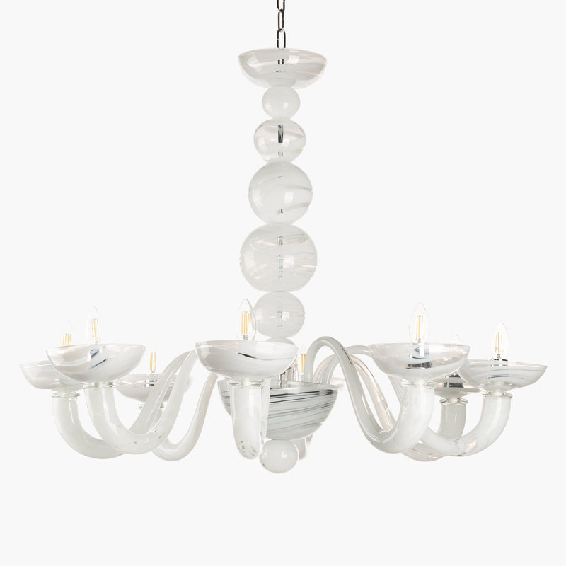 WHITE STRIPES - Murano chandelier